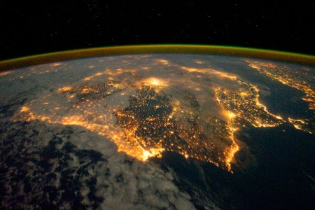 Fotografía de la Península Ibérica tomada desde la Estación Espacial Internacional
