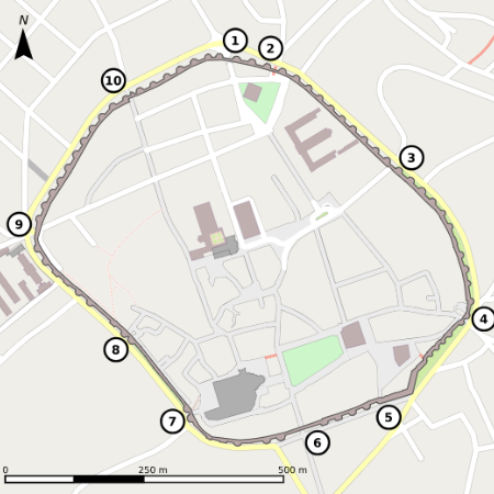 Mapa de la muralla de Lugo
